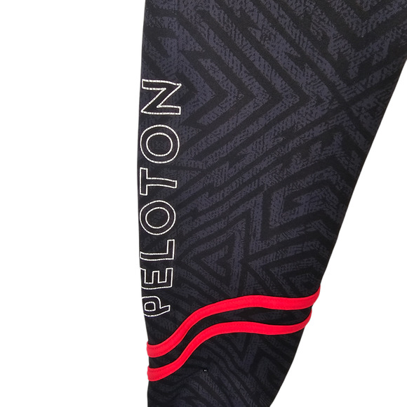 Vim Mia Peloton Womens Large Gray Red Leggings Geometric Athletic Skinny Pull On - Picture 3 of 8